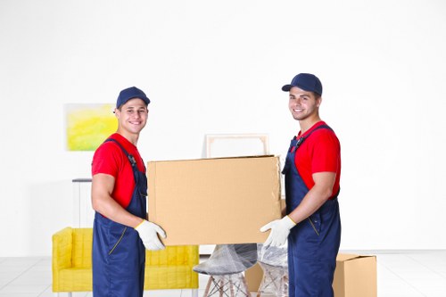 Packing boxes and furniture ready for a removals job in South London
