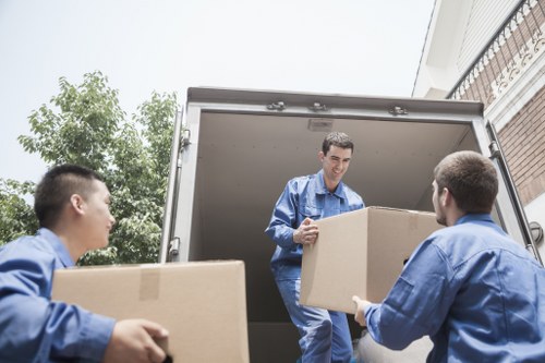 Office relocation equipment prepared for transport in South London