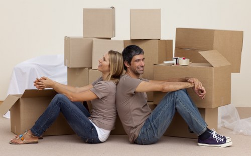 Careful loading during a South London moving service