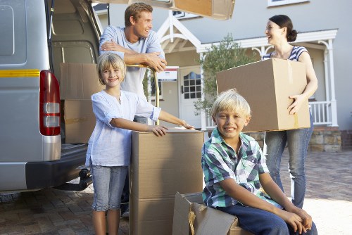 Packing supplies and furniture ready for a local removal service