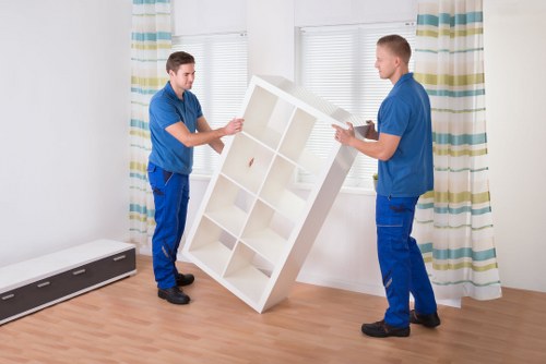 Materials being separated for recycling during a removals job
