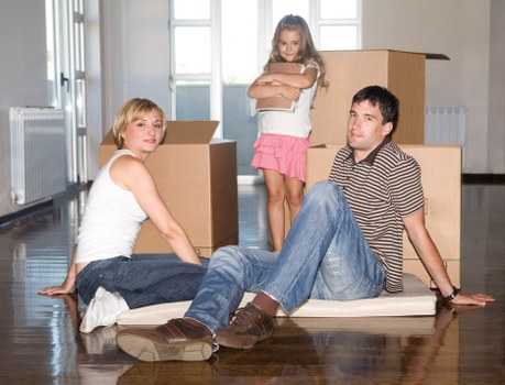 Packed boxes and home move items ready for transport
